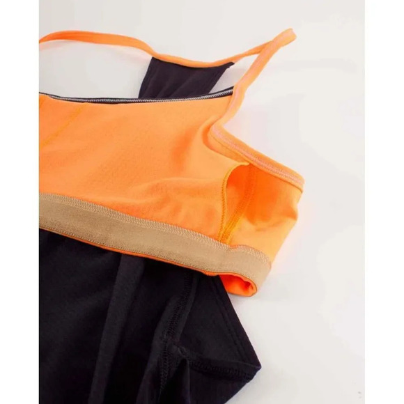 Lululemon Women's 4 No Limits Tank Top - Black Swan / Creamsicle Pop - Picture 8 of 13